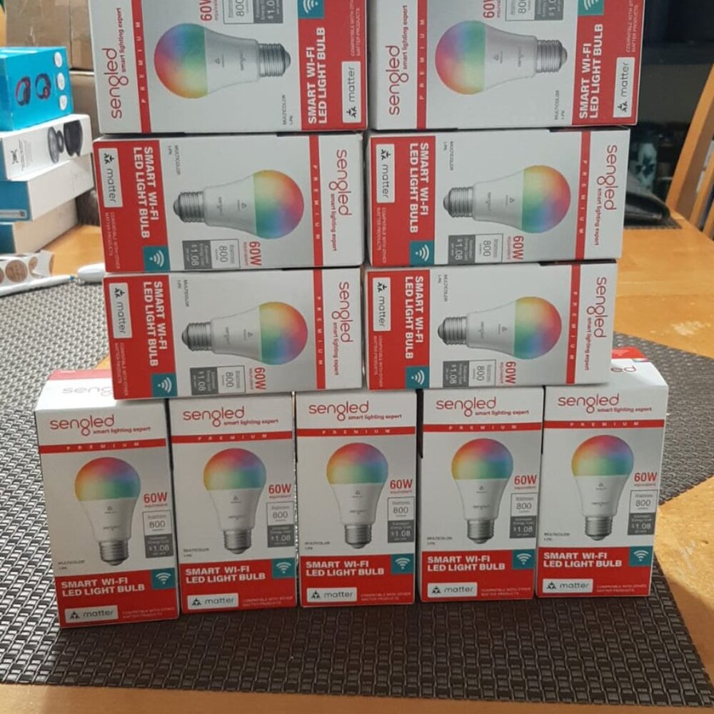 Sengled LED Smart Light Bulb (A19), Matter-Enabled, Multicolor, Works - 12 Pack.